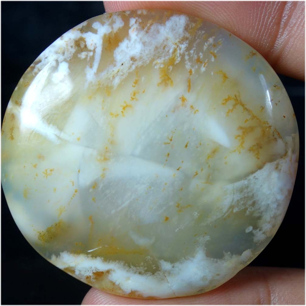 100% Natural Tiger Dendrite Round Cabochon Gemstone 97.70Cts 42X 42X 06mm