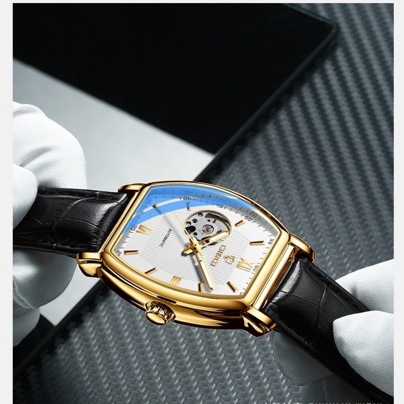 Men’s Automatic Mechanical Watch Classic business Self-winding Barrel-shap Gift