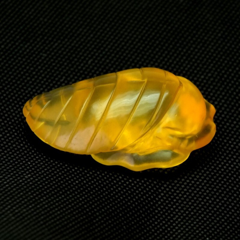Shola Real 16.55 Ct Natural Fire Opal Flower Carving Huge From Mexico