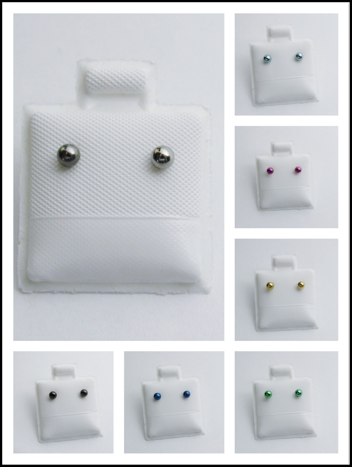 New Titanium Stud 3mm Ball Round Earrings