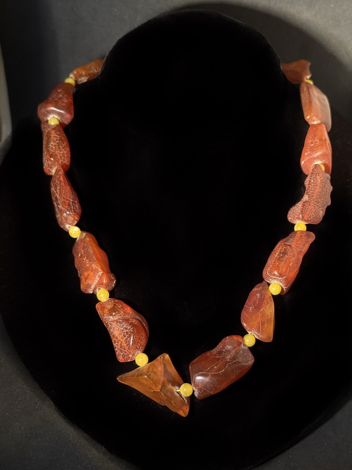 Natural Baltic Amber Necklace Freeform Beads Honey Color 26” 53.85g Lithuania