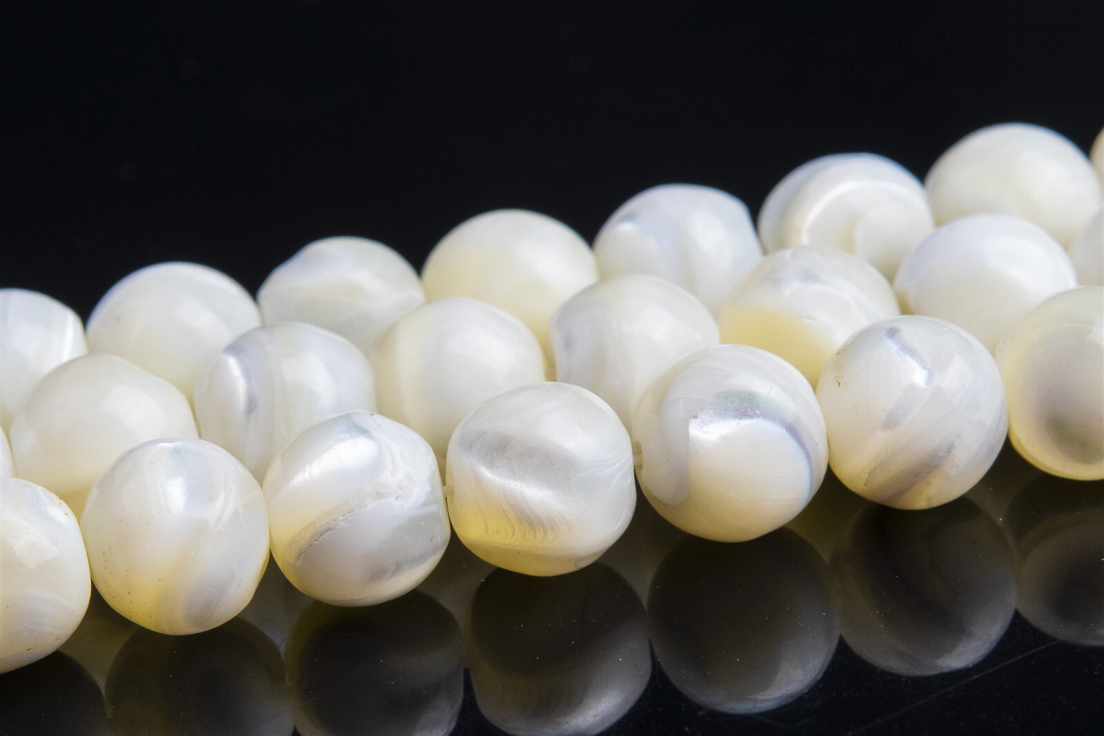 7-8MM White Trochidae Shell Beads Round Gemstone Loose Beads