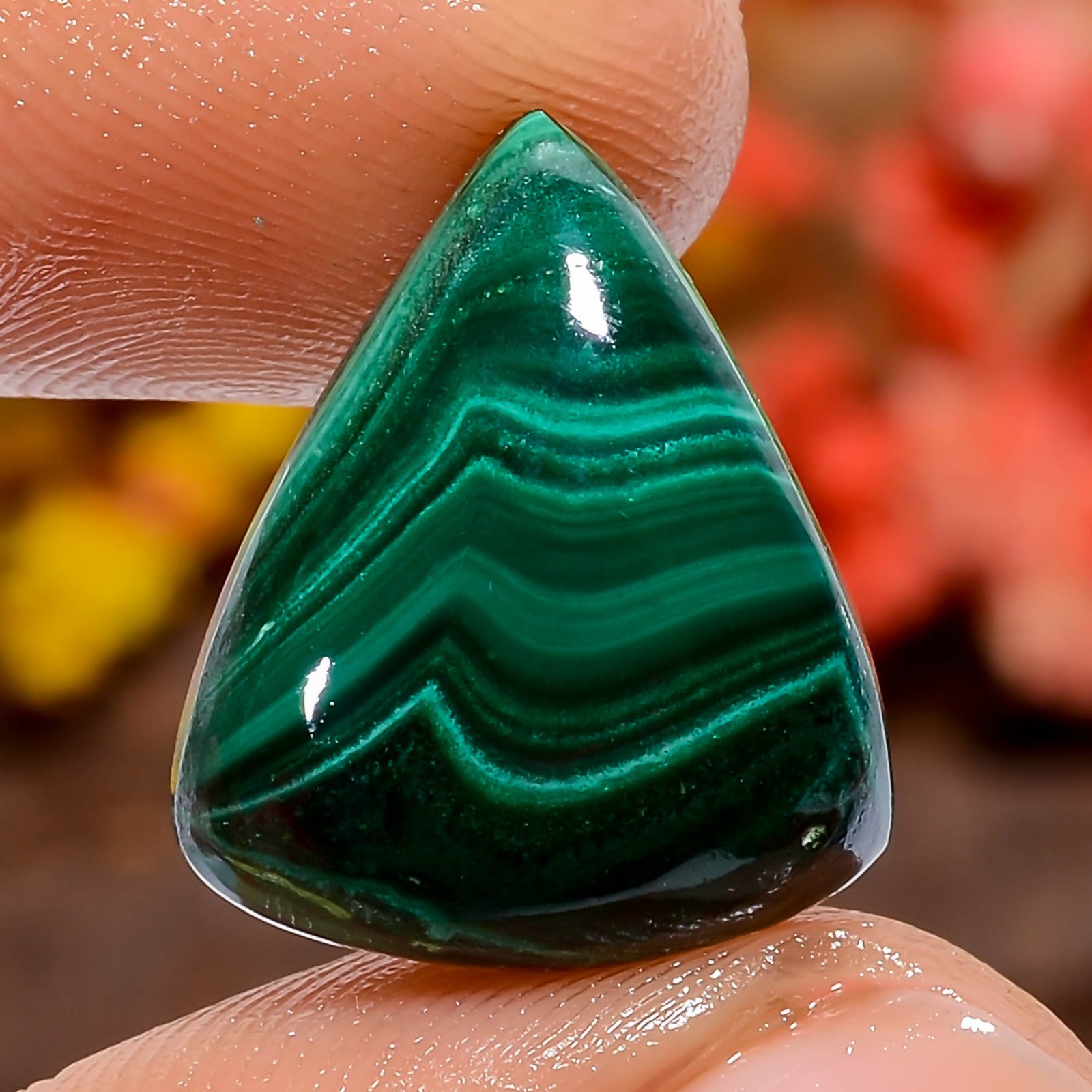 Natural Malachite Pear Green 14Ct 16X14X4mm Loose Gemstone Wire Wrap Africa