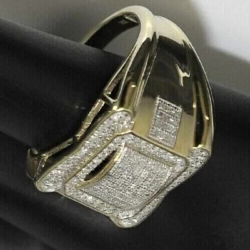 1.92Ct VVS1 Round Cut Lab-Created Diamond Men’s Anniversary 14K Gold Finish Ring