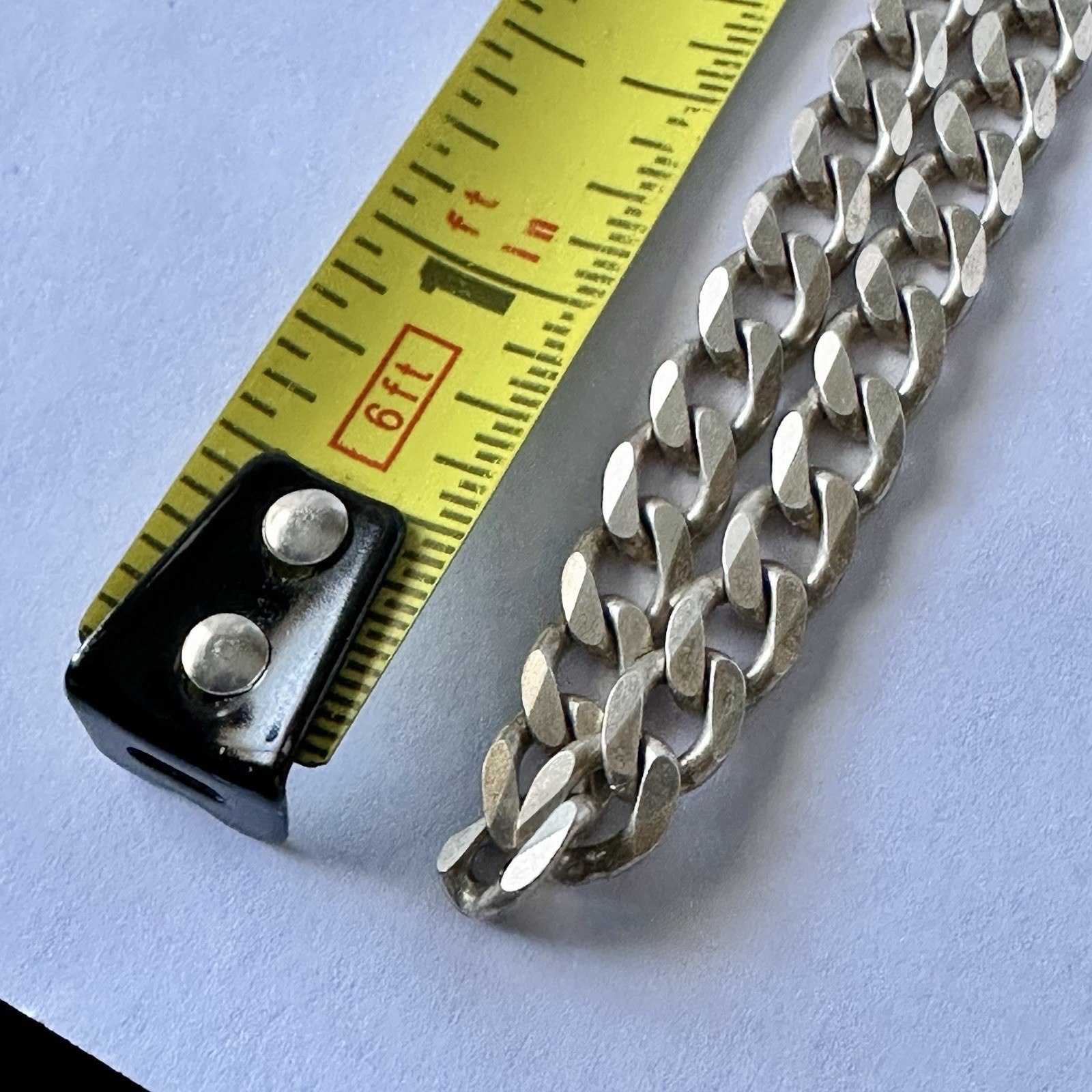 Vintage Italian 925 Sterling Silver Curb Chain Necklace 20″ 7mm 27g Cuban Link