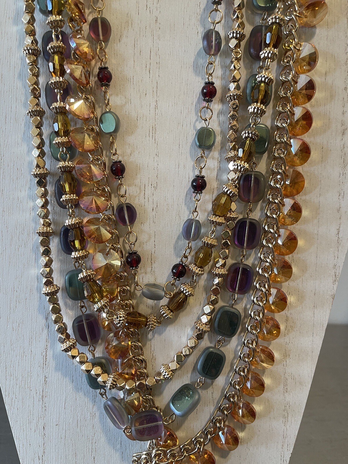 Passiana 5 Layer Necklace In Multi Color Stone Beads New Without Tag