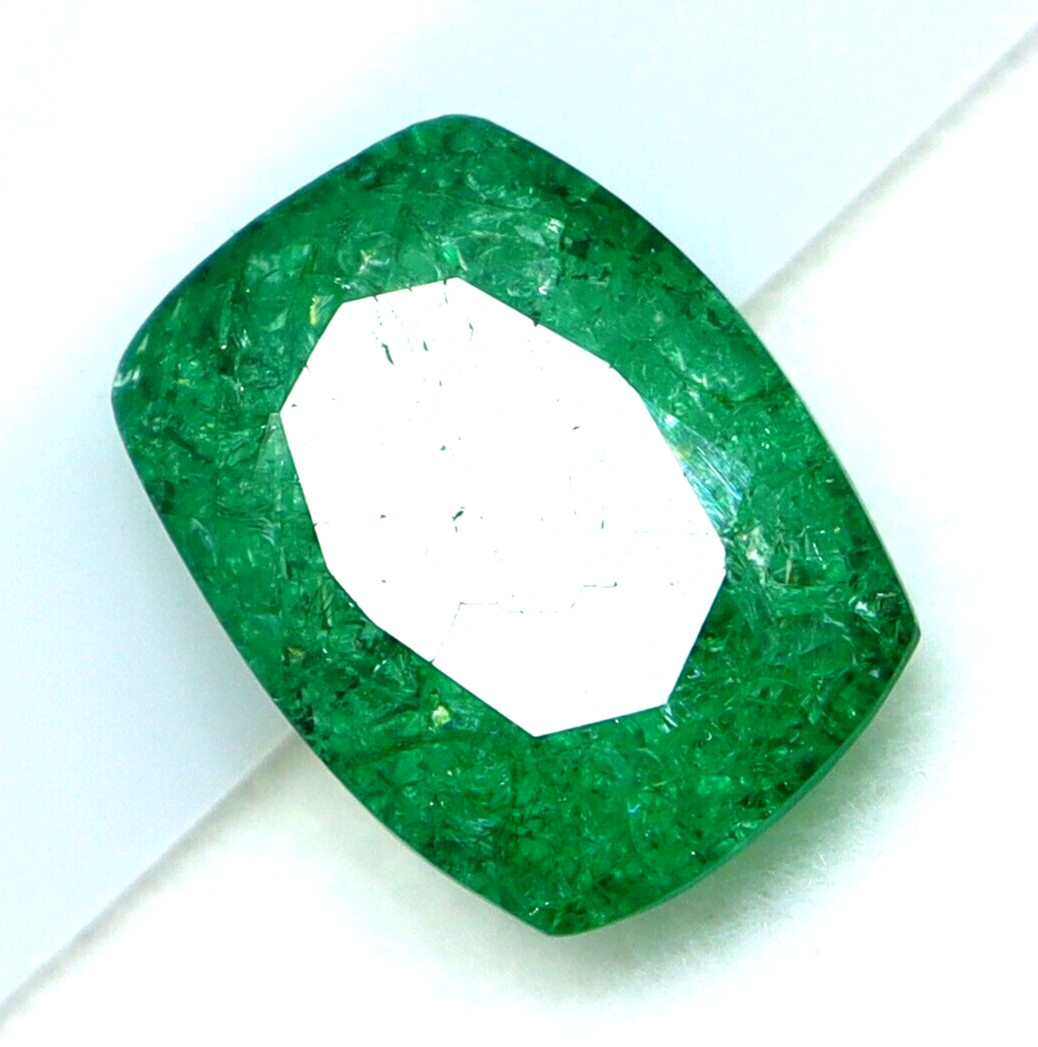 Natural Green Emerald 6.00 Ct Loose May Stone Faceted Cushion Shape Gemstone