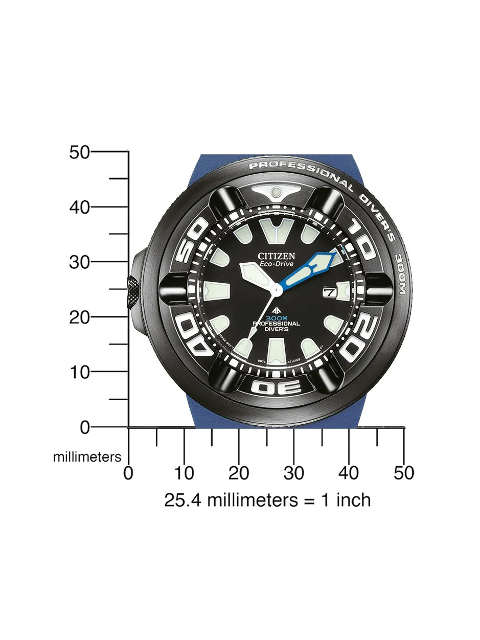 Citizen BJ8055-04E Promaster Black Dial Dive Watch Polyurethane Band Eco-Drive