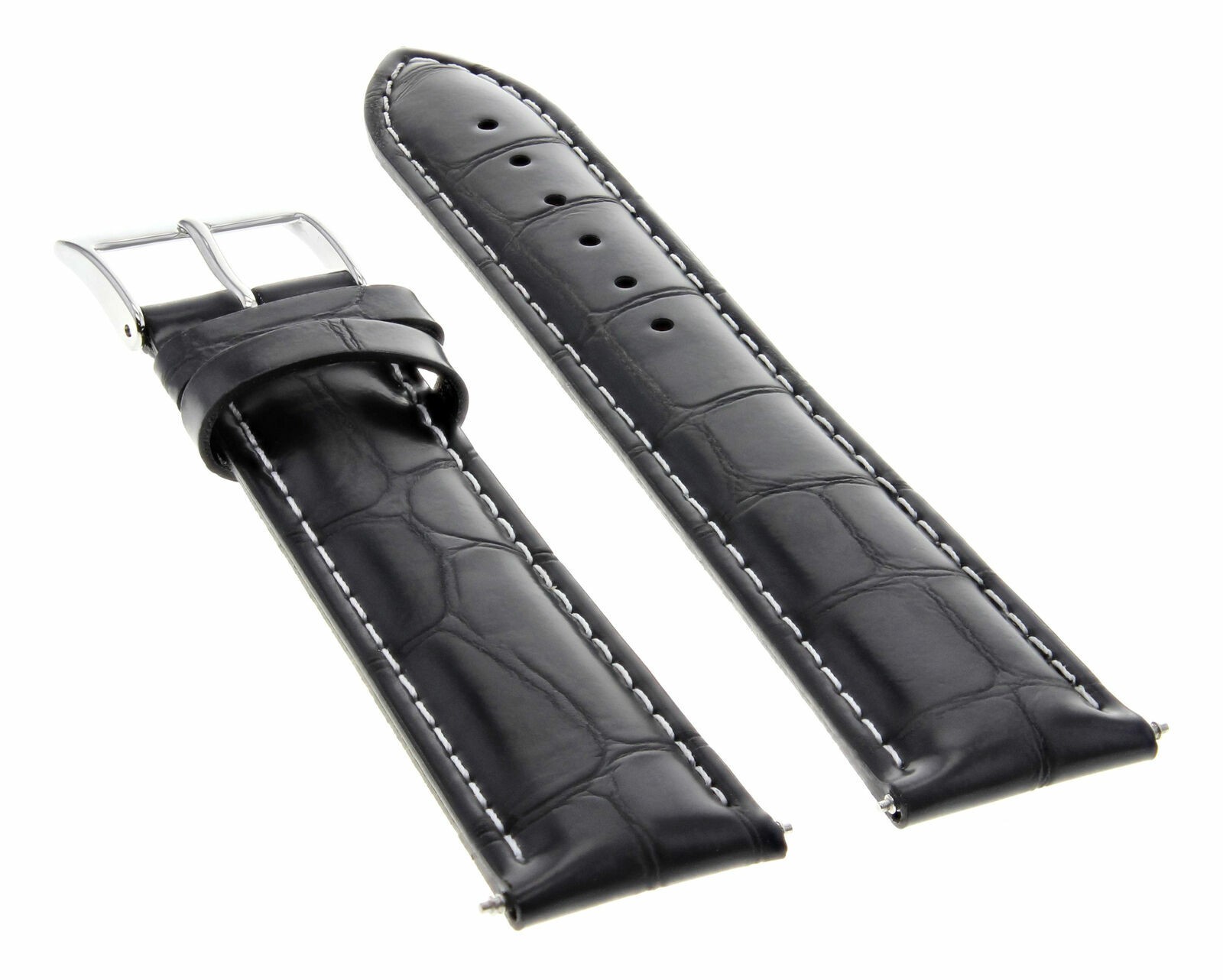 17-18-19-20-21-22-23-24MM LEATHER WATCH BAND STRAP FOR LONGINES WATCH WHITE STIT