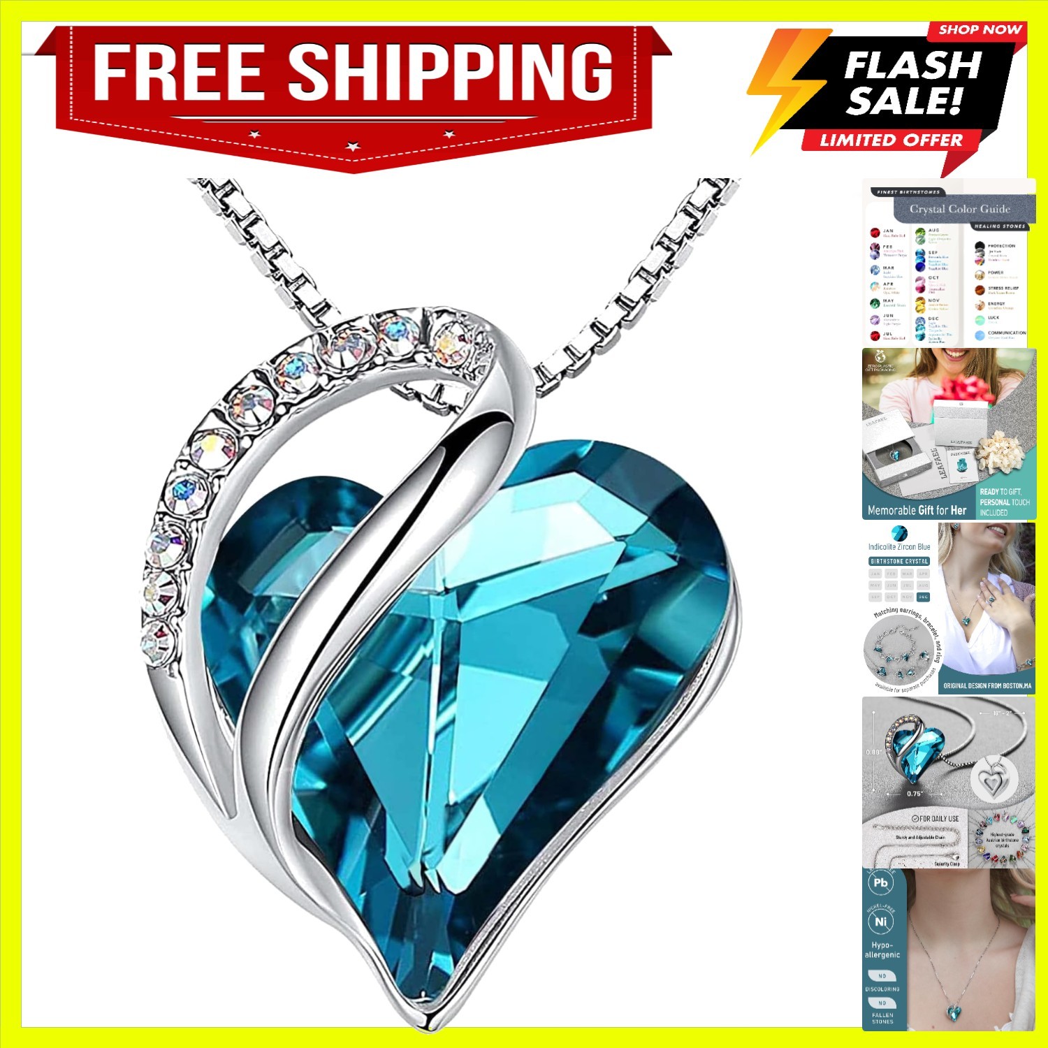 Adjustable Infinity Love Crystal Heart Necklace – Perfect Gift for Any Occasion