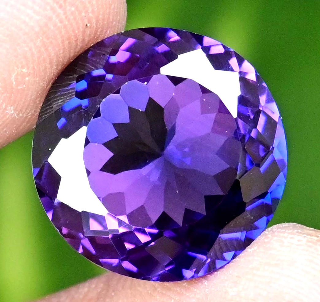 27.55 Ct Natural Purple-Blue Boysenberry Sapphire Round Certified Loose Gemstone