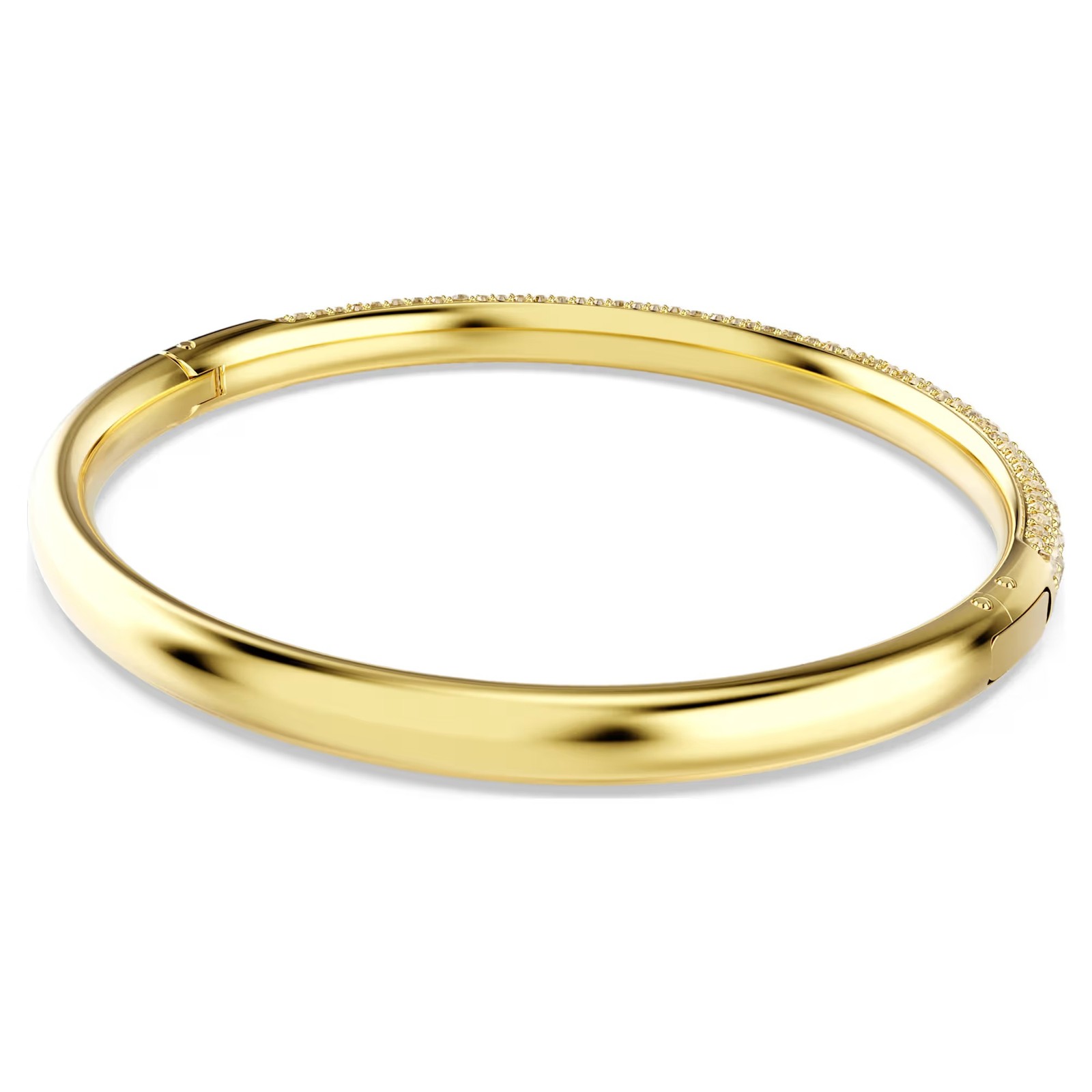 Swarovski Sublima Bangle, Snow Pavé, White, Gold Tone Plated 5723337 (Size M)
