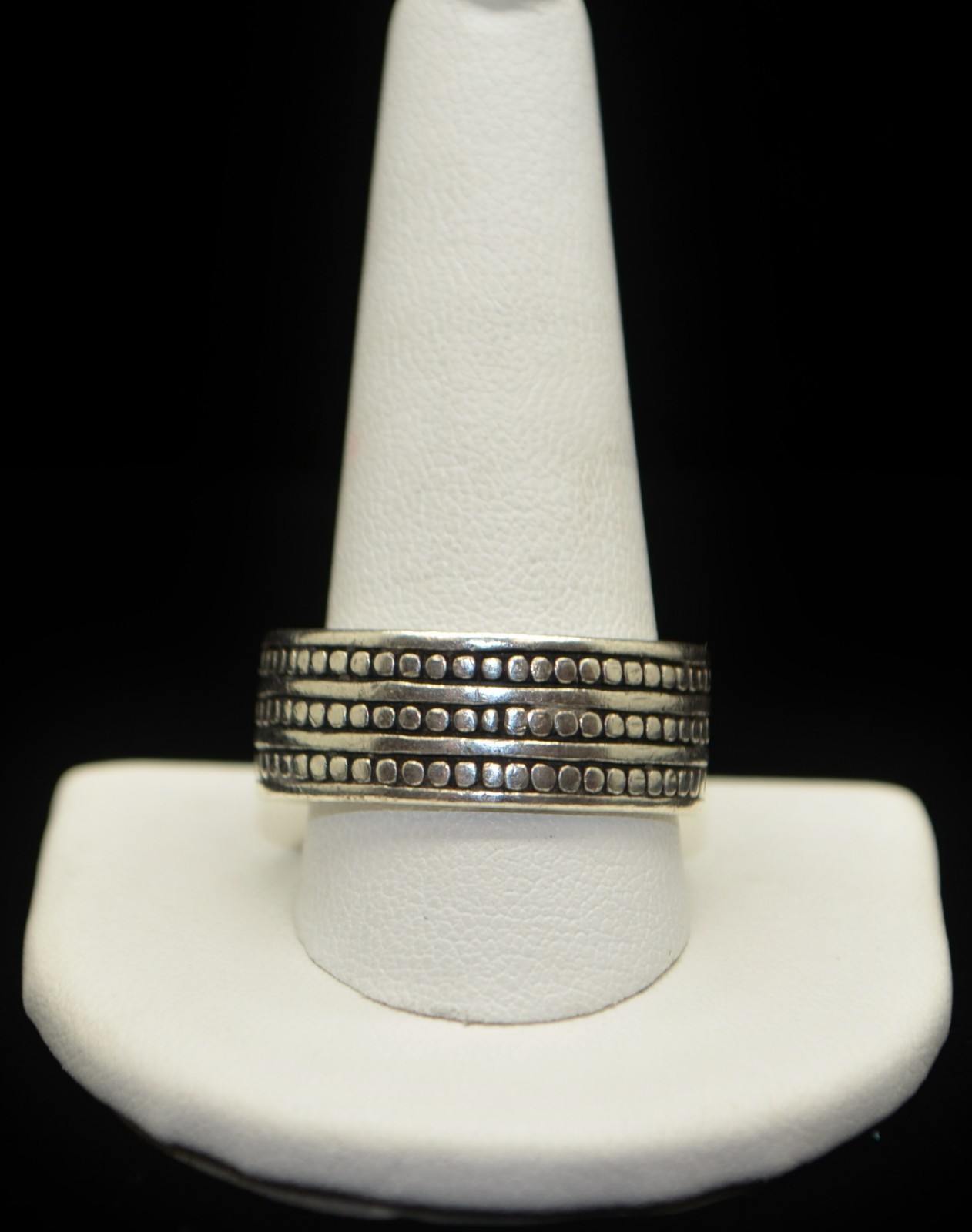 Sterling Silver Dotted Texture Band Ring SZ 13.0 #FMH505