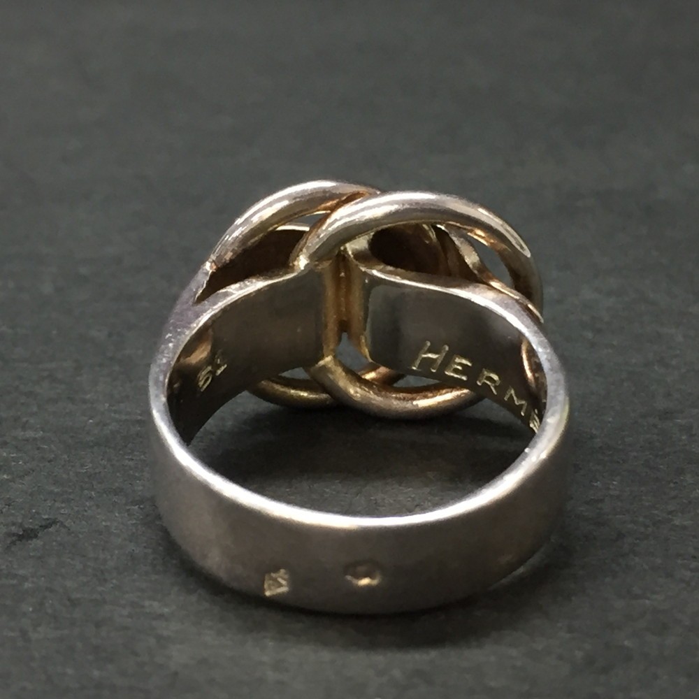 EGA HERMES Deux Anneaux Silver 925 6.0g Ring ISO sz:51*/ZA0249