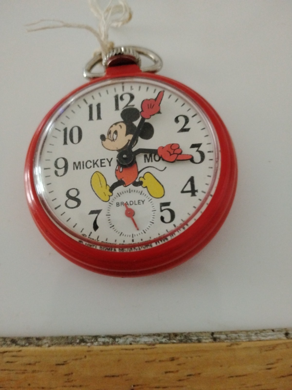 VTG NOS BRADLEY-Mickey Mouse, Red Case, Model #6935, USA, With Box, Running, NR