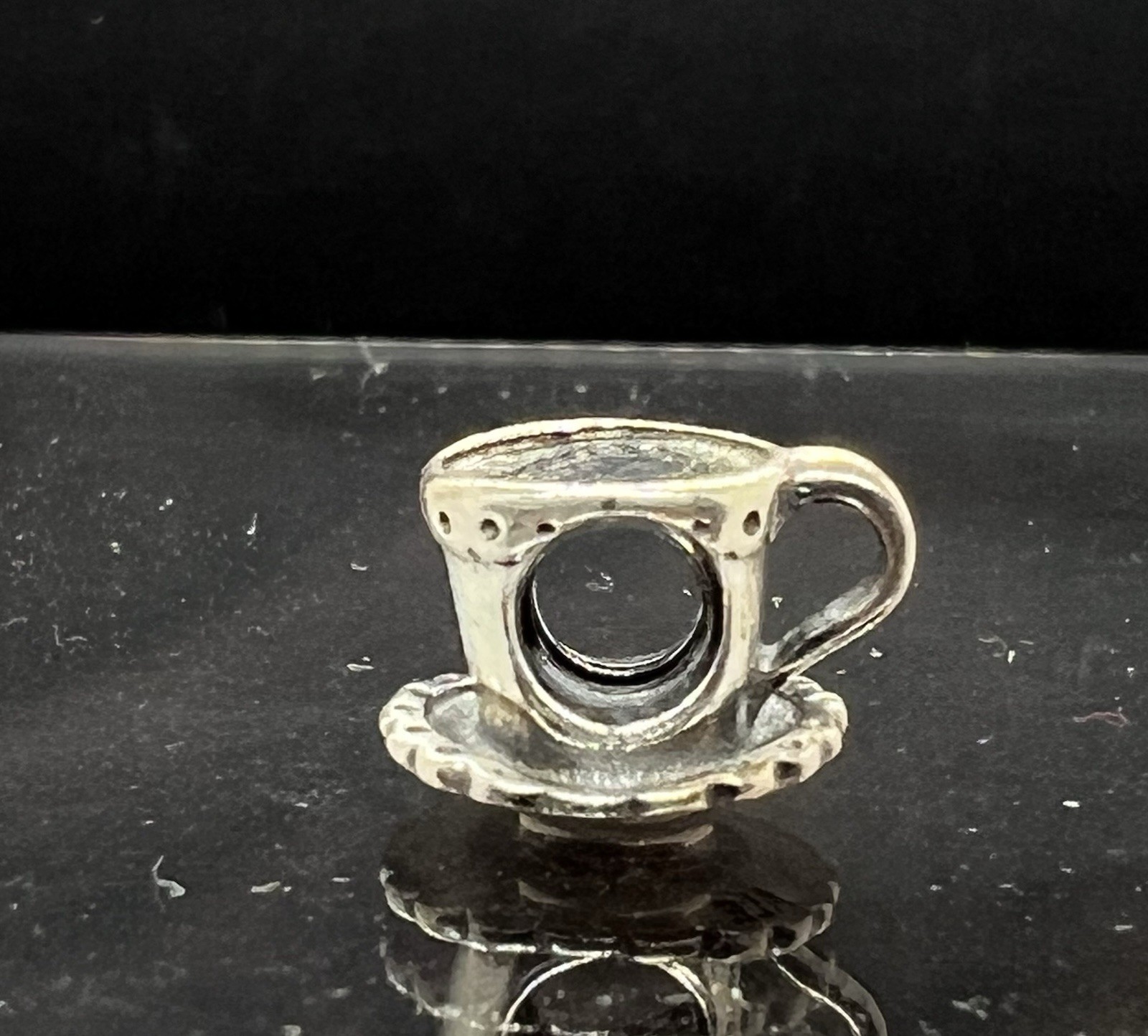Pandora 925 Sterling Silver Tea Coffee Cup & Saucer Bead Charm Retired