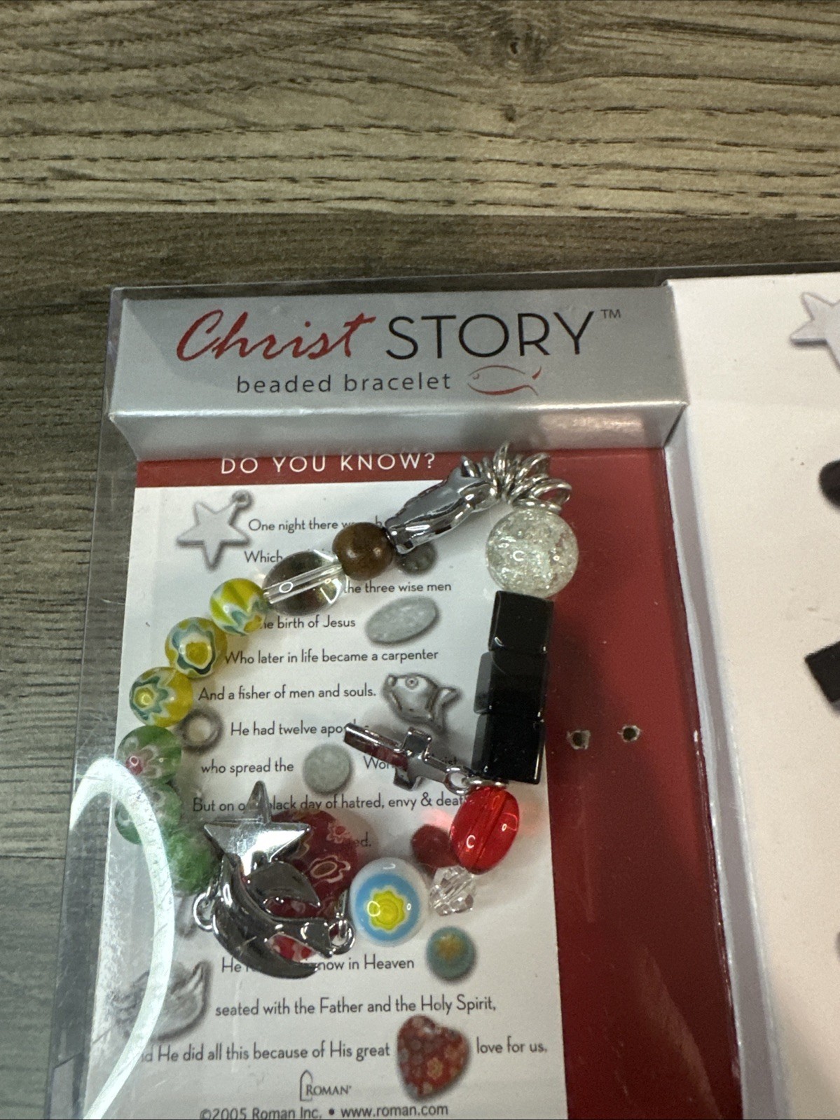 Roman, Inc. Beaded Stretch Bracelet Christ’s Story Christian Charm
