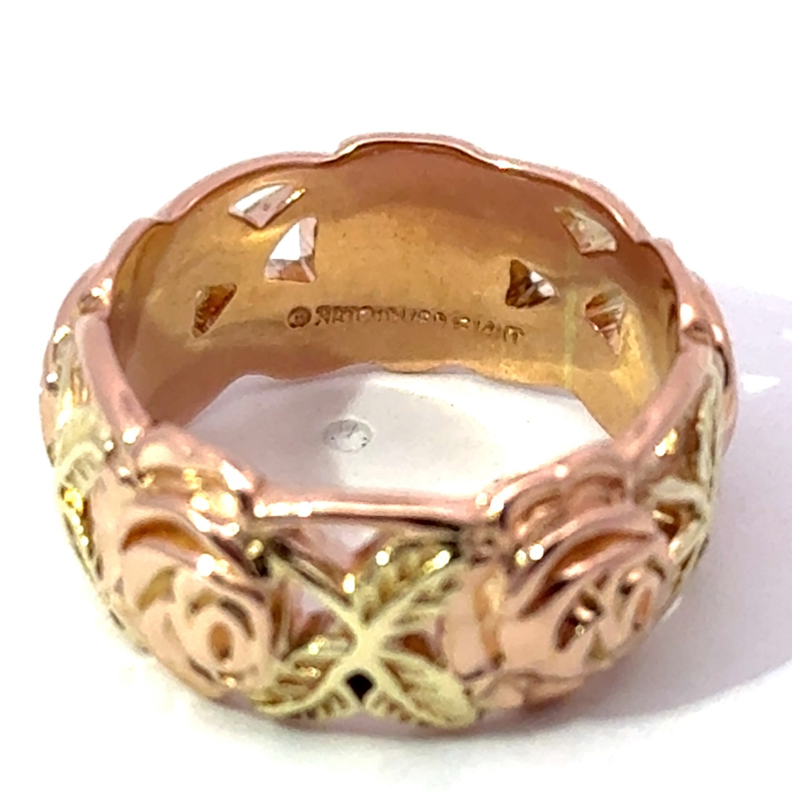 Artcarved 14k Two-Tone Gold Floral Vintage Ring Size 5.5