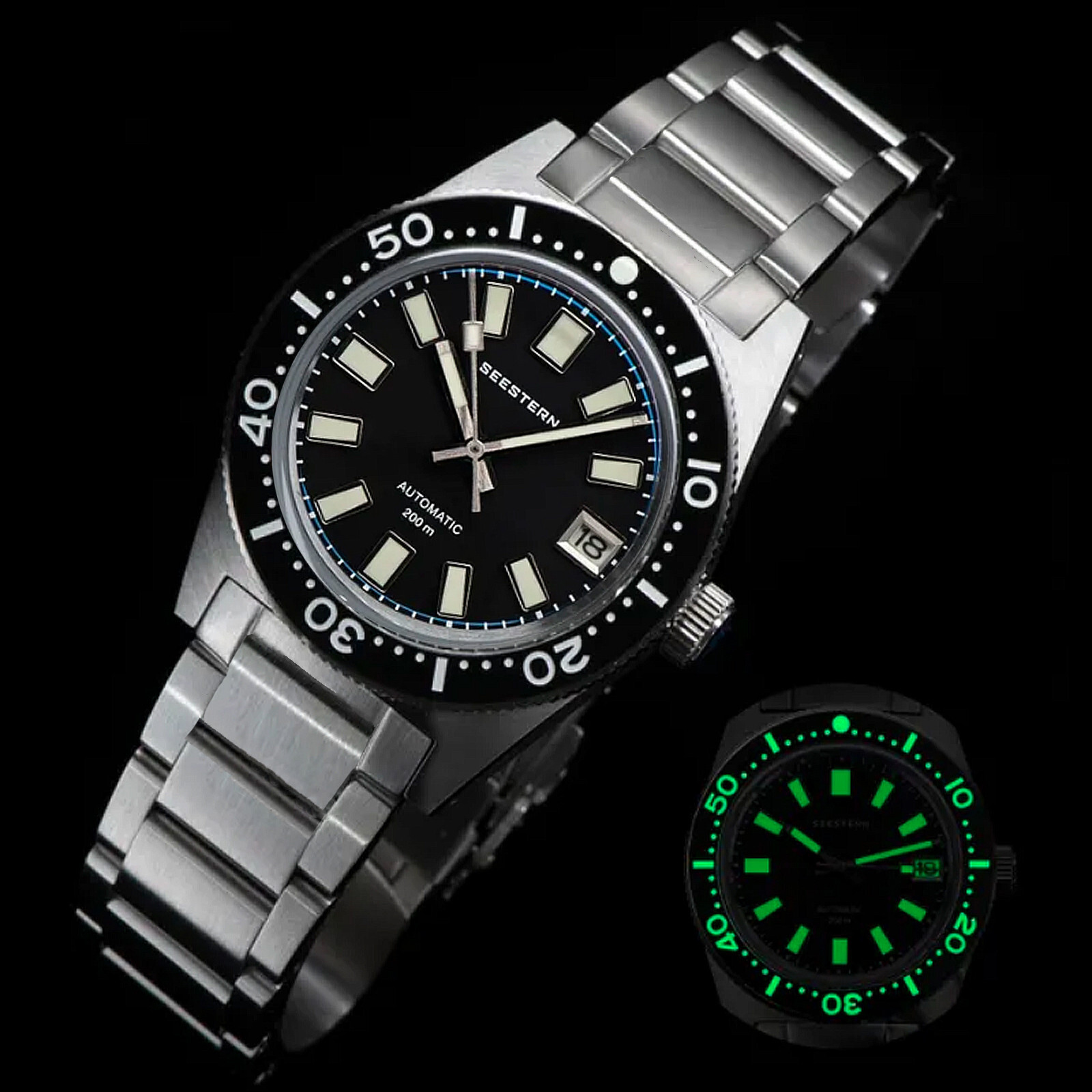 Seestern 62MAS 20ATM Genuine Ceramic NEW LUME Bezel 200m DIVER’S Watch 62MASKLS