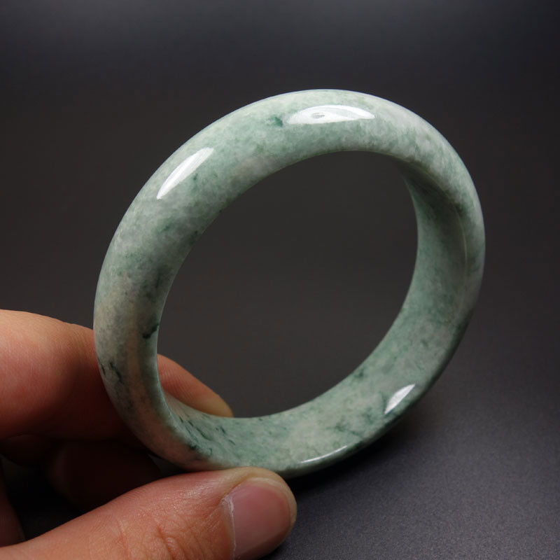 61mm Certified Grade A 100% Natural Green Jadeite Jade Bracelet Bangle Z06921