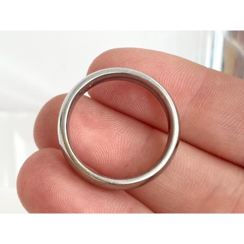 Pure Stainless Steel Unisex Band Minimalist Vintage Ring – sz 10