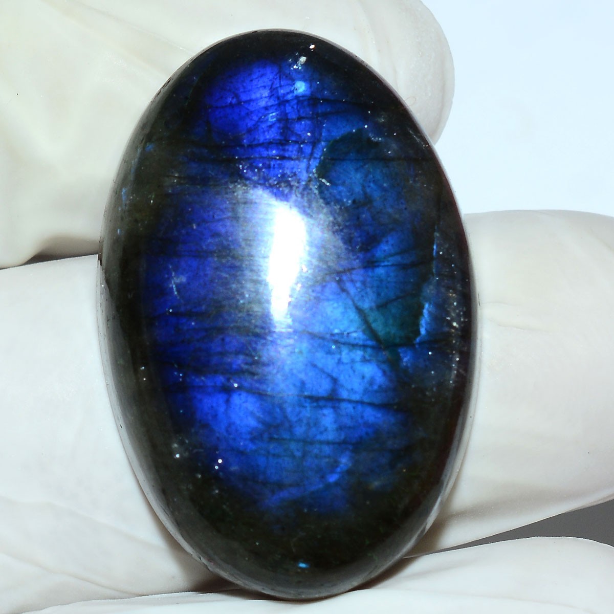 Blue Lightning Trapped~ 6 Pcs Natural Labradorite Rich Blue Shine Oval Gemstones
