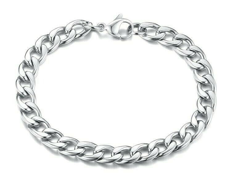 Curb Bracelet Stainless Steel Solid 2.8-10mm Wide / 10-25cm Men Women Gift