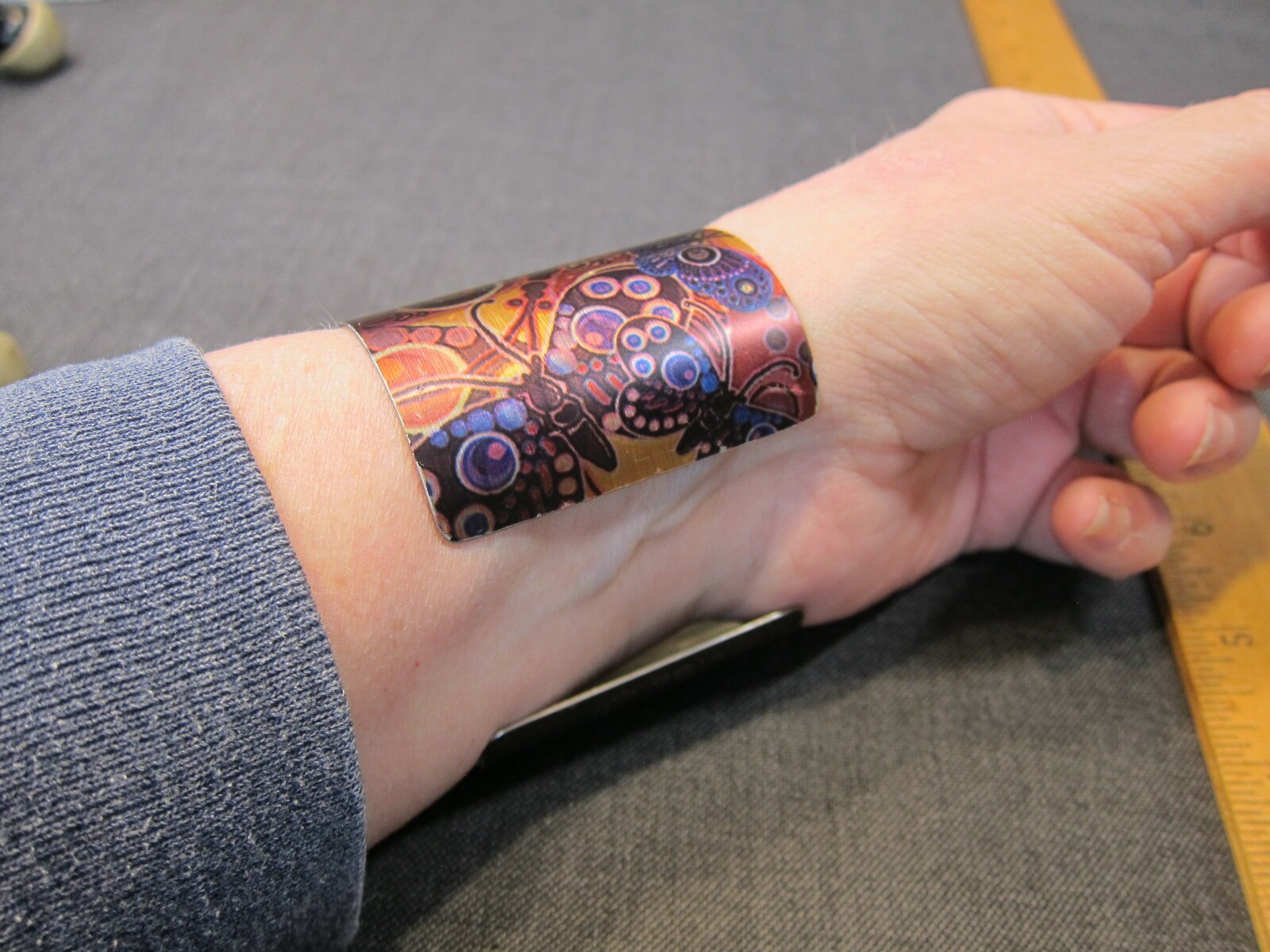 777 Tattooed Steel 38/200 limited edition wide cuff bracelet ‘Butterflies’