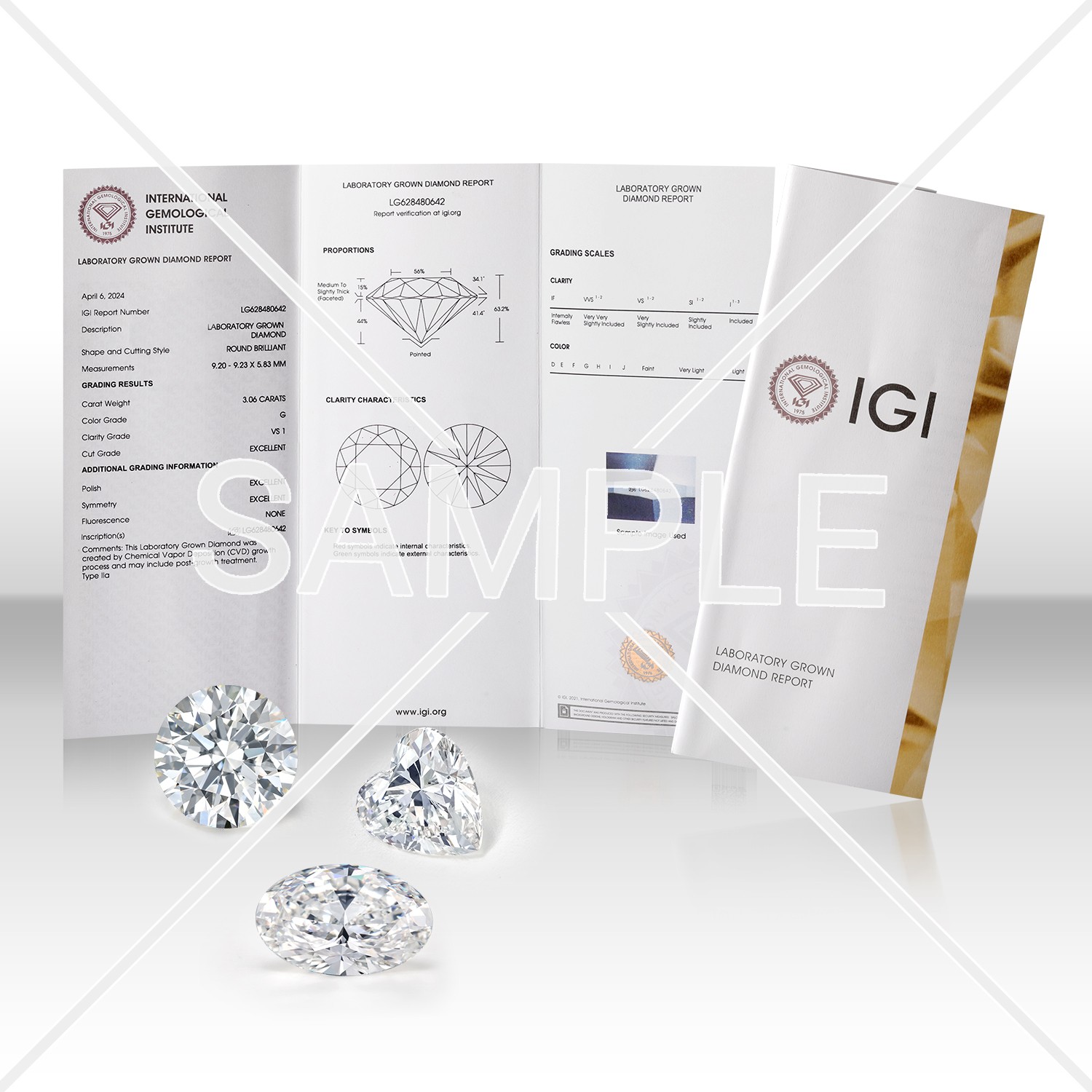 1.24 Cttw IGI Certified Lab Grown Diamond in 10K White Gold with Yellow Gold