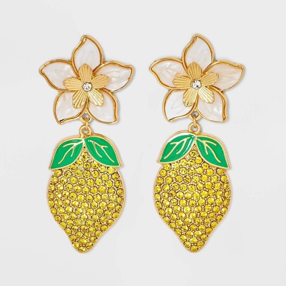 SugarFix by BaubleBar Best of the Zest Sour And Sweet Lemon Earrings – NWT