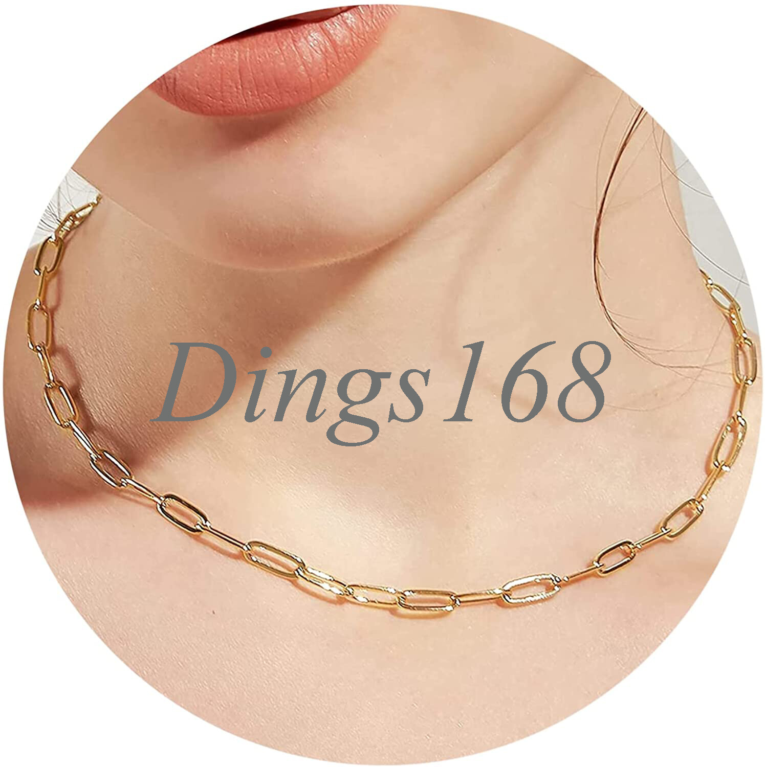 18K Gold Filled Tarnish-Resistant 16″/18″/20″/22″/24″ Paper Clip Chain Necklace
