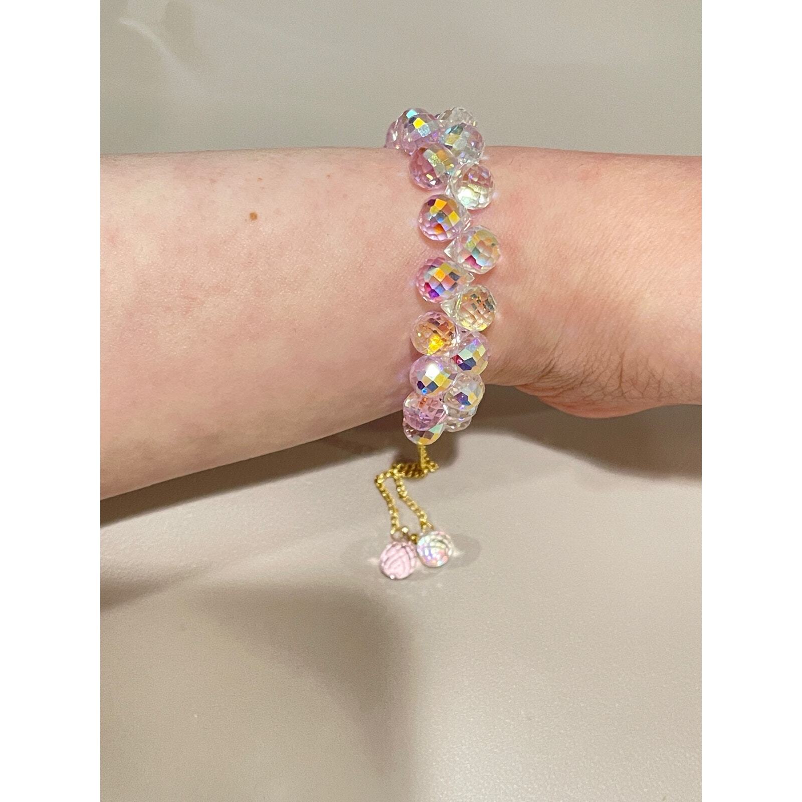 Pink Swarovski Beaded Bracelet