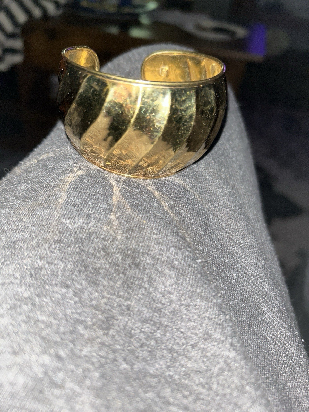 QVC ITALY 18K GOLD ON STERLING SILVER 7.5 IN CUFF BRACELET 40MM