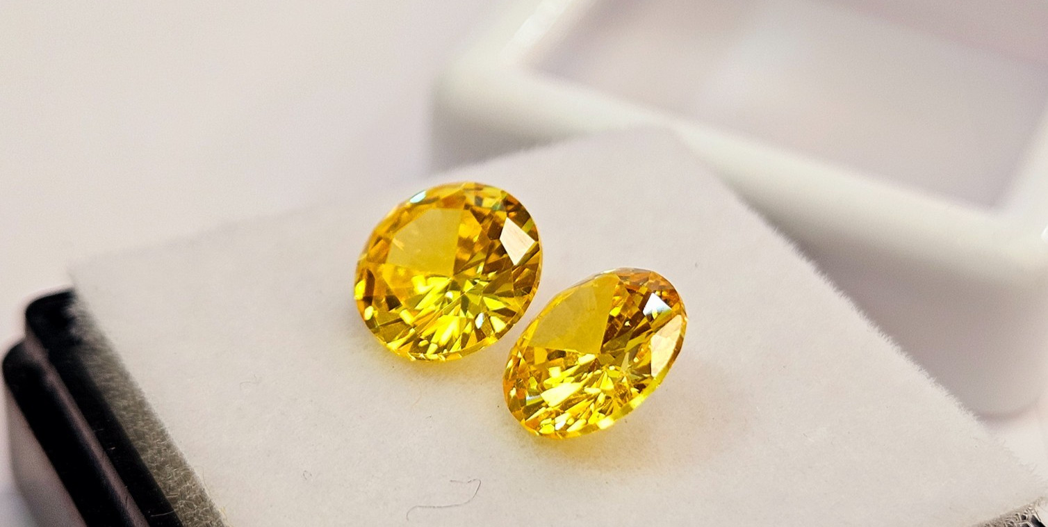 Yellow Zircon Round Cut 3+ Ct Pair For Earring Making Loose Gemstone