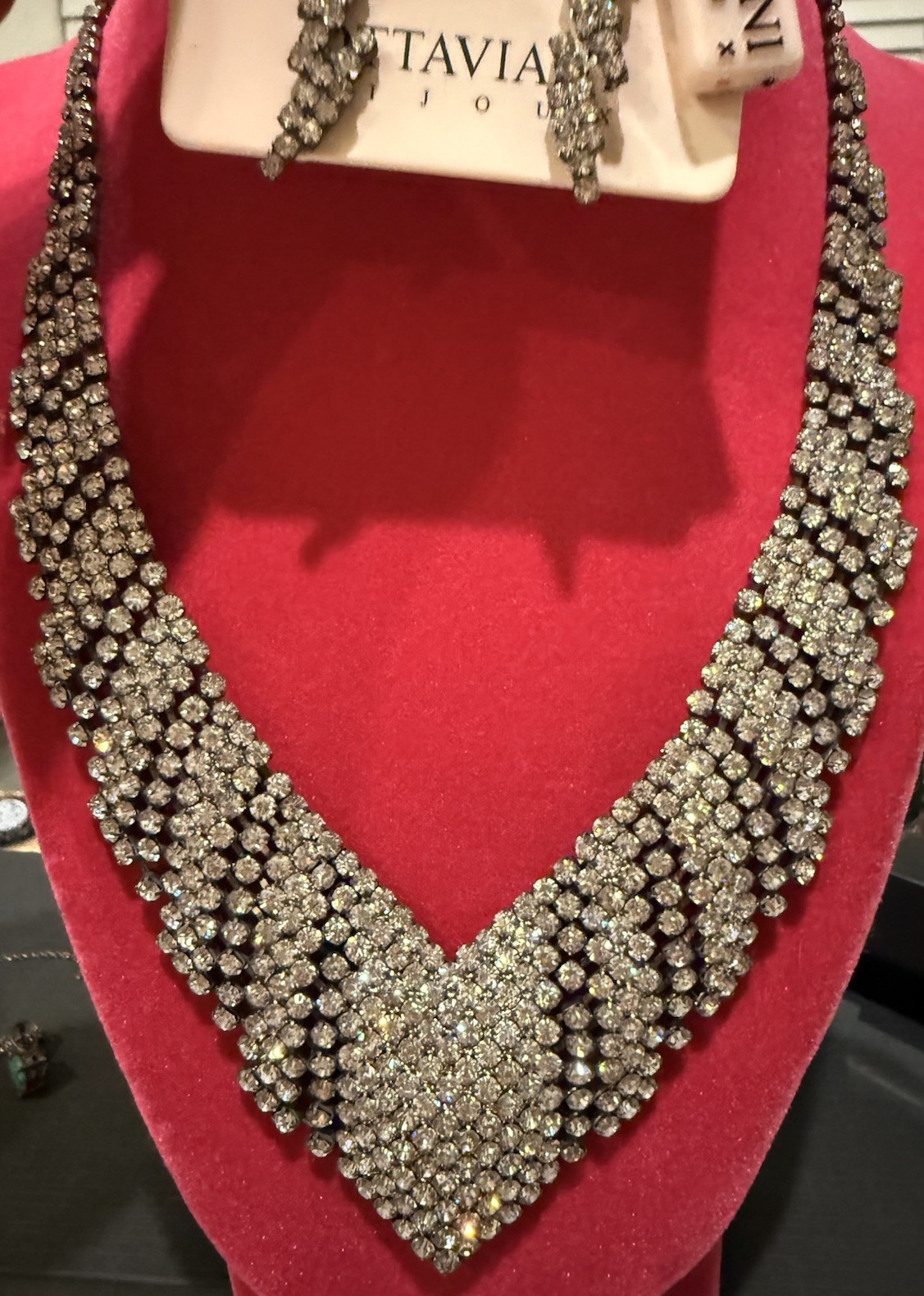 Ottaviani Bijou NEW Necklace &Earrings Set Fancy Upscale Swarovski Made In Italy