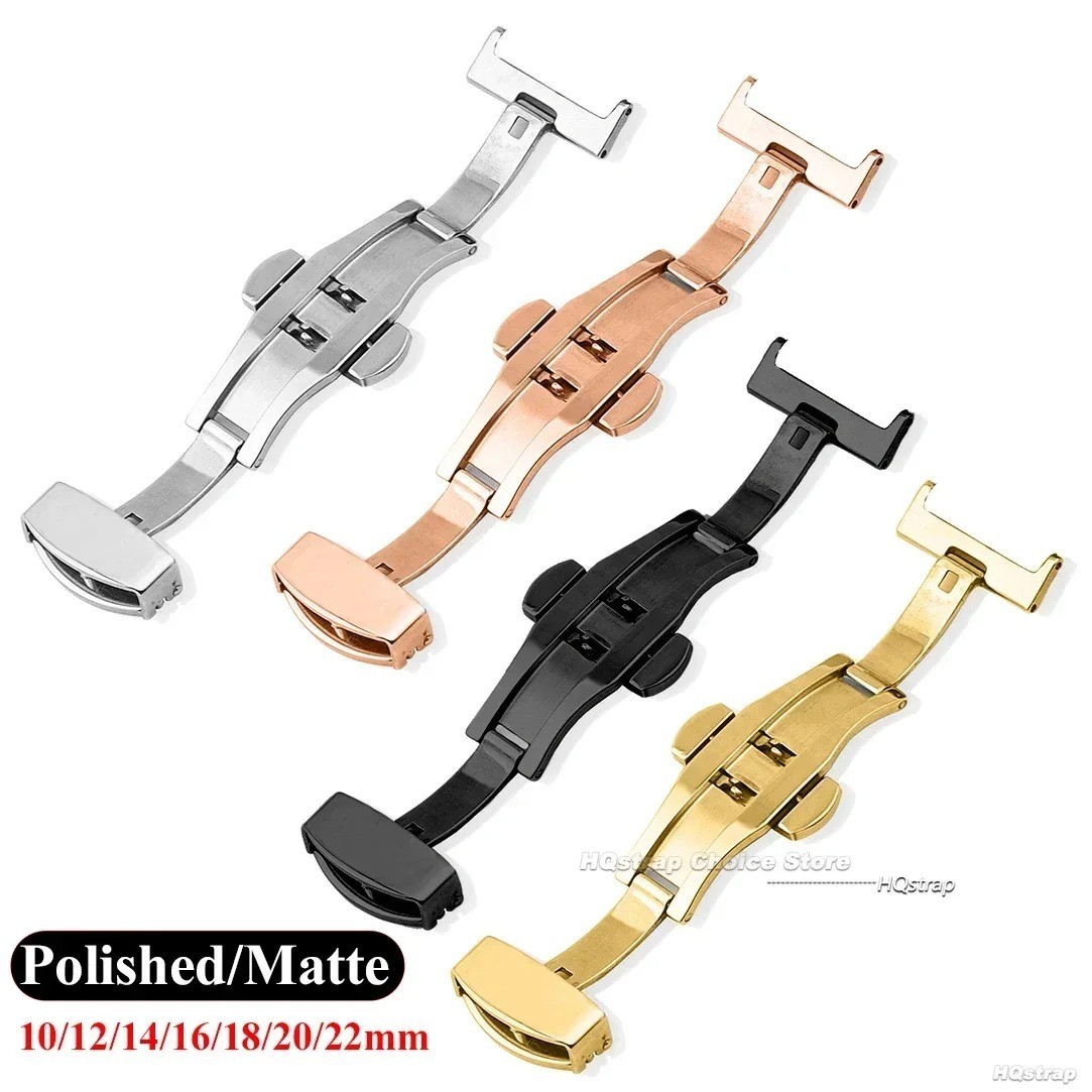 Stainless Steel Watch Band Clasp – Butterfly Deployment Buckle 16-22mm Strap