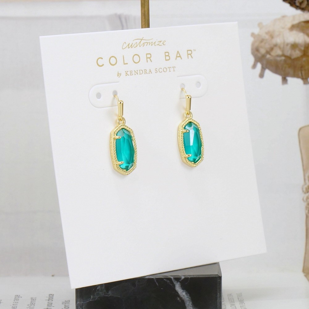 NWOT Kendra Scott Lee London Blue Drop Earrings Gold Plated December