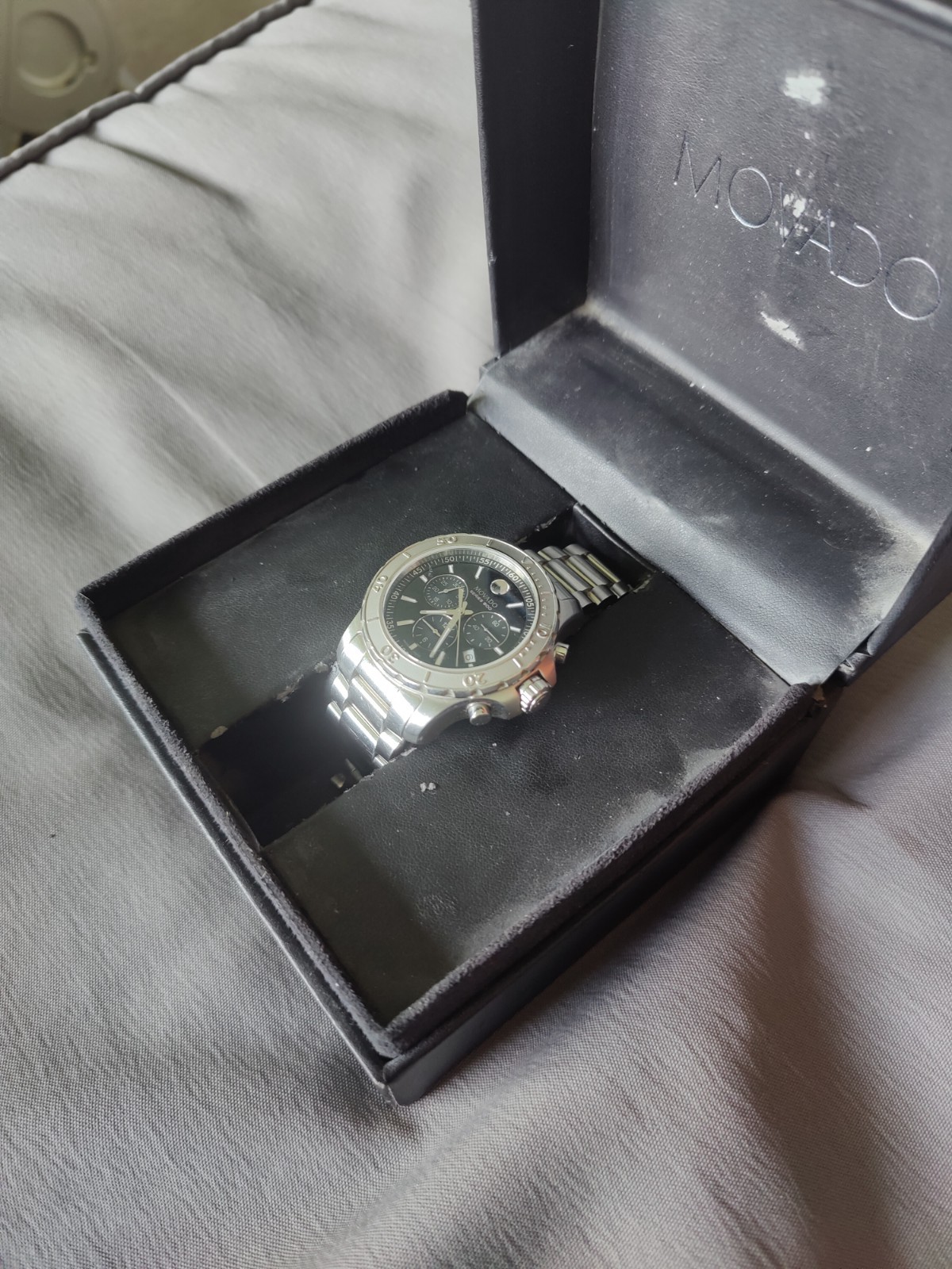 Movado Series 800 Men’s Chronograph Quartz 100m 40mm SS Black Dial Watch