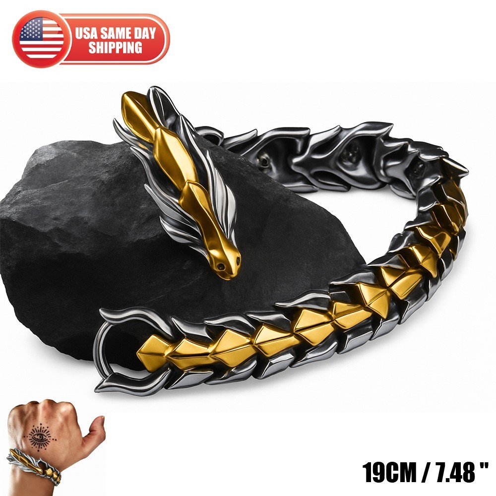 Fashion Hip Hop Dragon Chain Bracelet Punk Retro Men’s Jewelry Gift Accessory