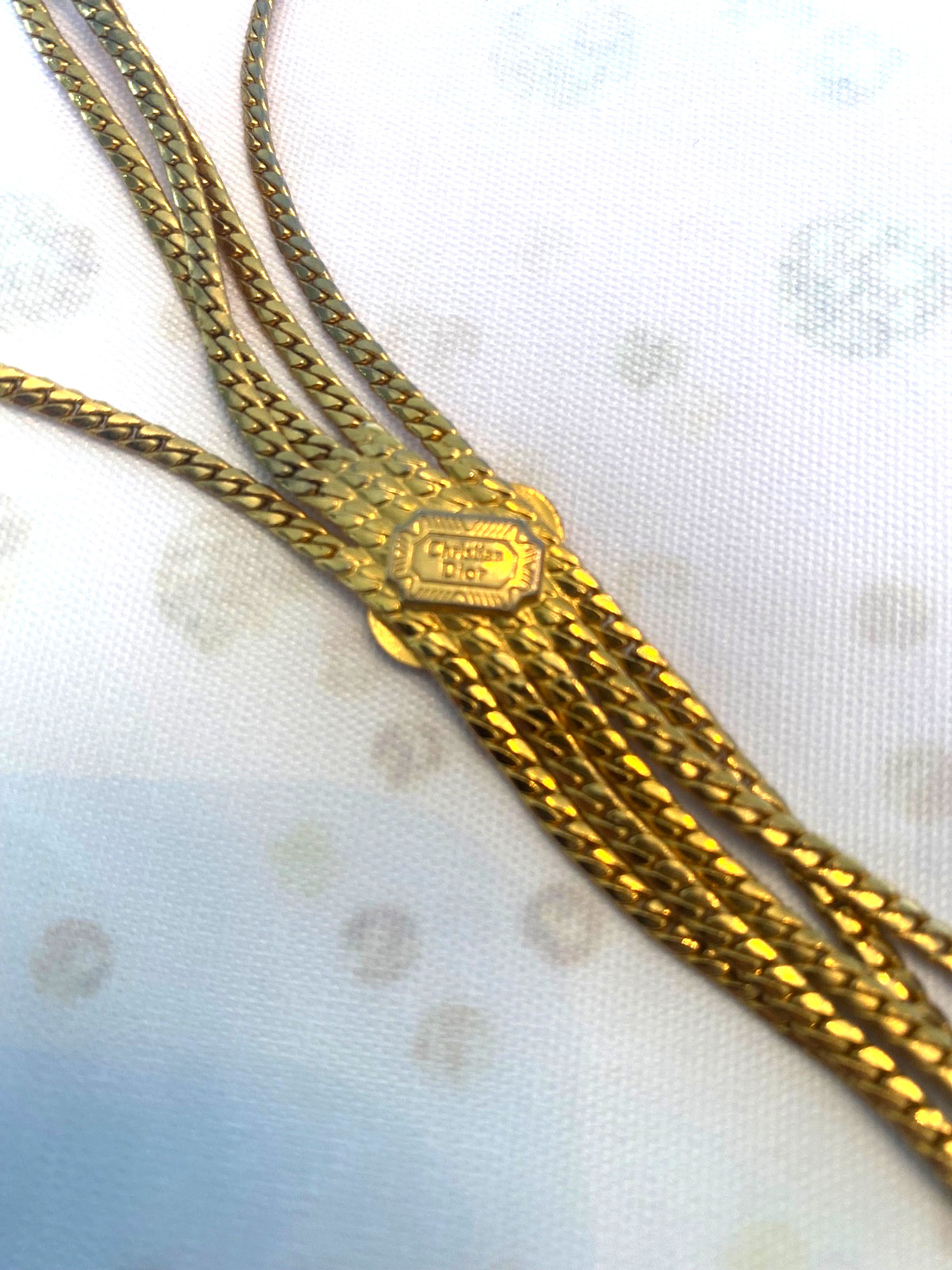 Vintage Christian Dior 5-strand gold-tone chain necklace/ belt