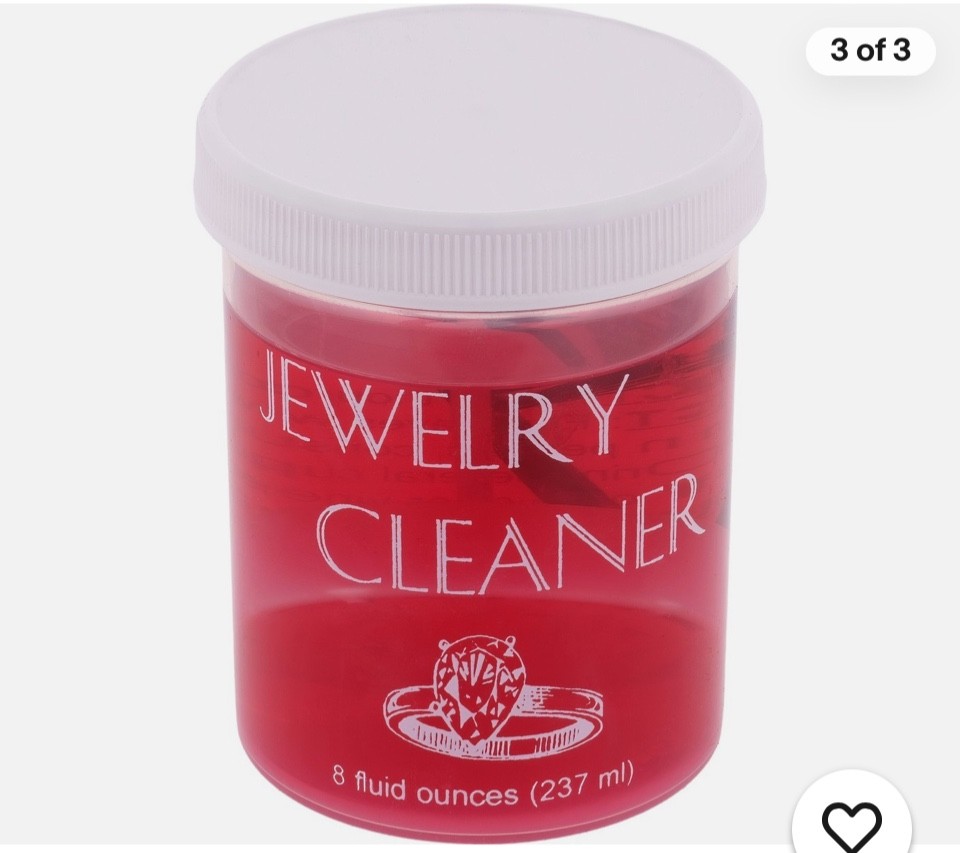 Jewelry Cleaner 8 oz with Basket & Brush for Gold, Platinum, Diamonds & Stones
