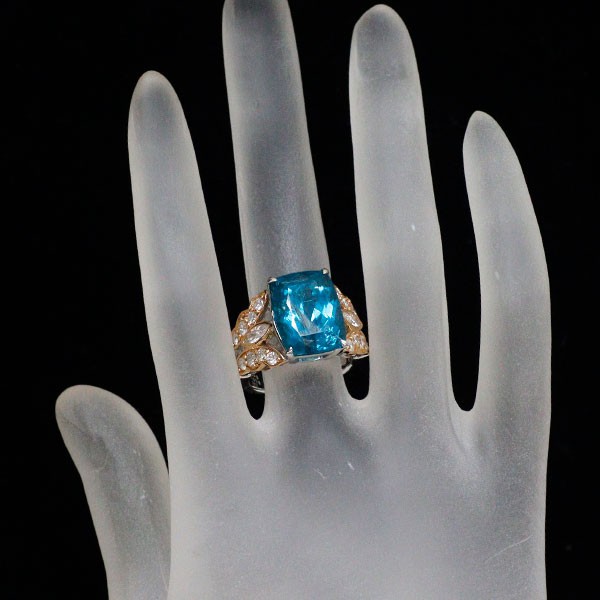 Rare K18WG/PG Apatite Diamond Ring 9.45ct D1.16ct – Auth free shipping from Japa