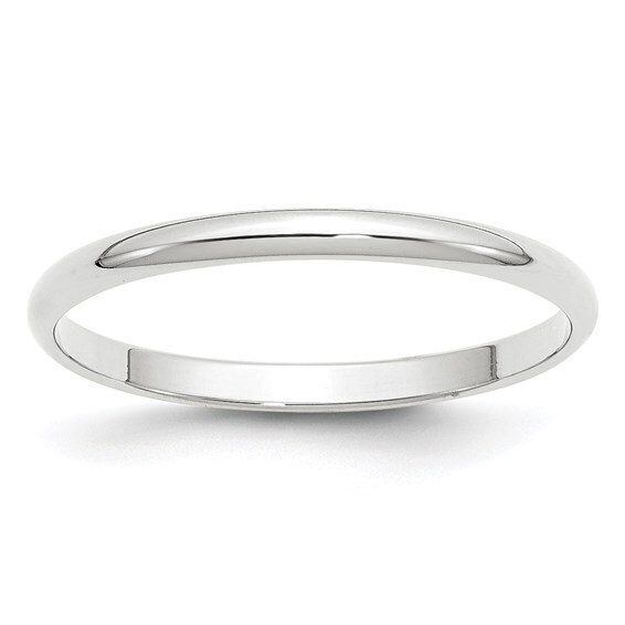 10K Solid White Gold 2mm 3mm 4mm 5mm 6mm 8m Men’s Women’s Wedding Band Ring