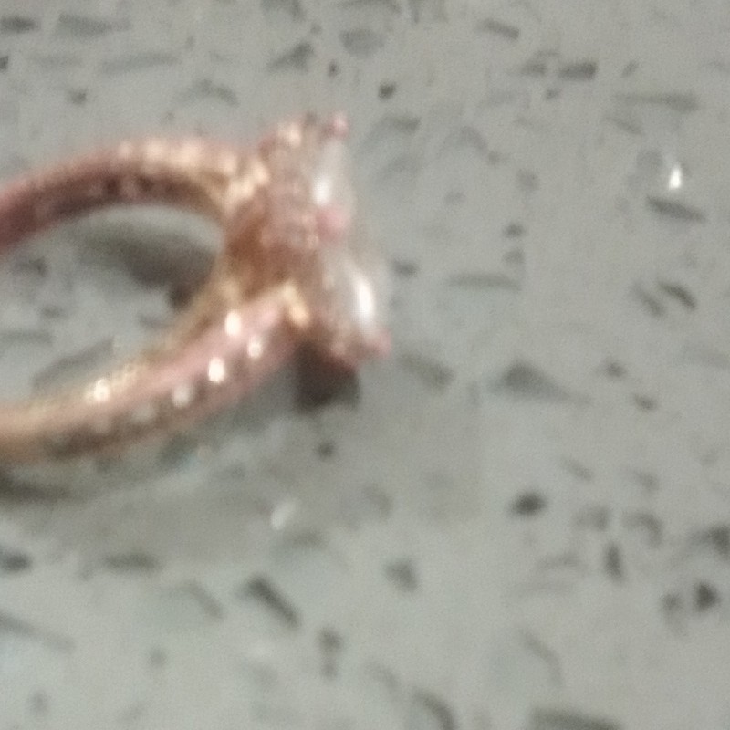 Rose Gold Tone Emerald Cut Clear Stone Prong Set Cocktail Ring, Size 7