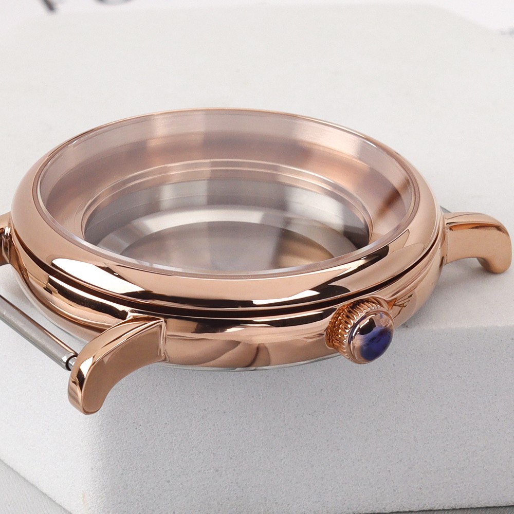 Sapphire 40mm Vintage Watch Case Rose Gold 316 Steel 10ATM For ETA 2824 Movement