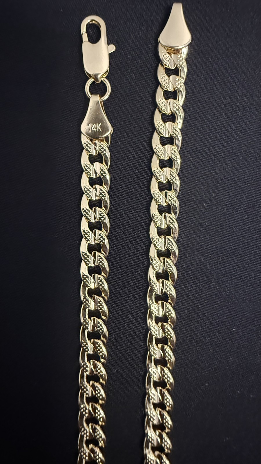 24in 6mm 14k Gold Plated Diamond Cut Cuban Chain
