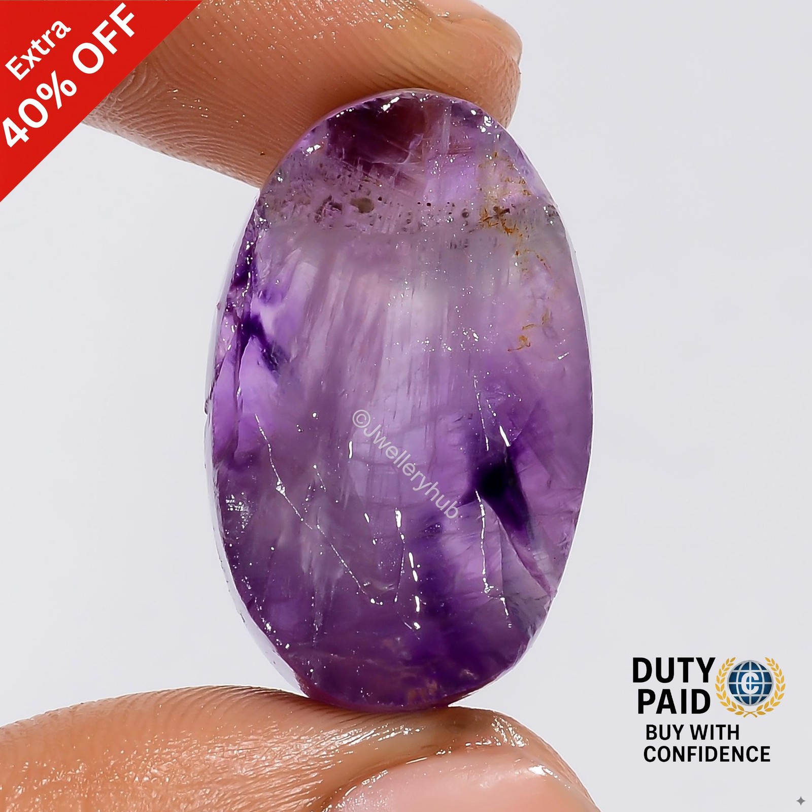 32.00 Cts Natural Trapiche Amethyst Jewelry Supply Oval Cabochon 26X16X6 mm