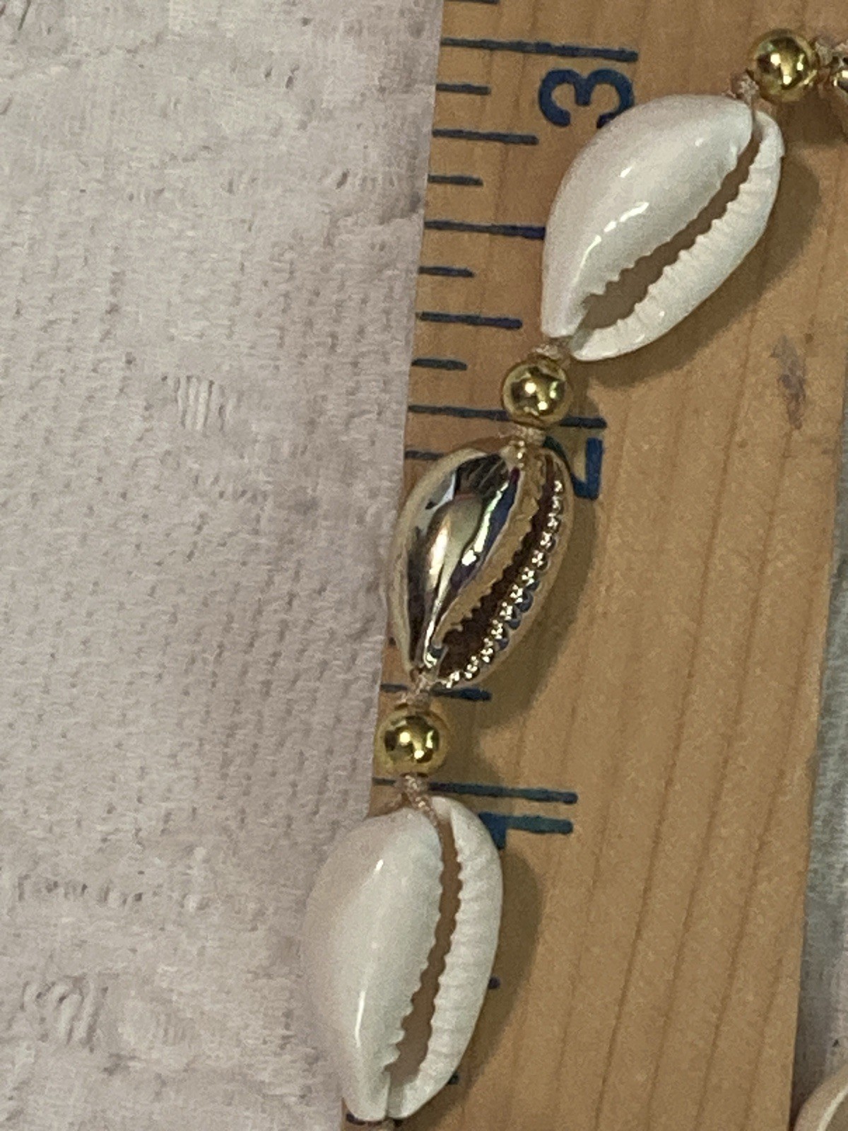 Gold White Cowrie Shell Bracelet Adjustable Macrame Beaded Bohemian Beach Jewelr