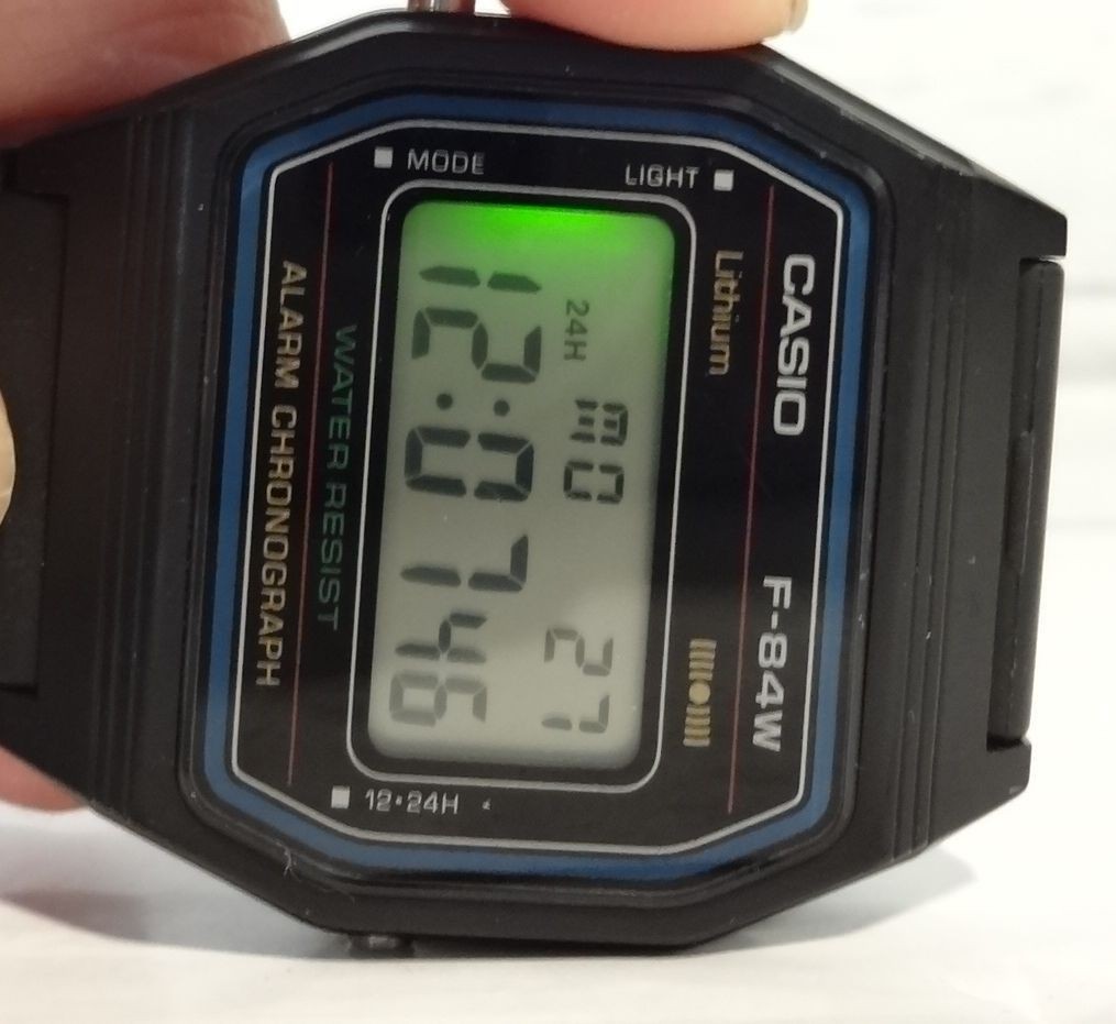 CASIO F-84W Digital Watch Black Pre-Owned Tested Working Lightweight