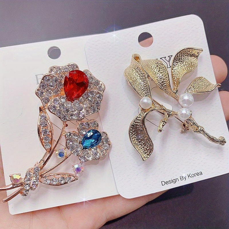 10/20 PCS Mixed Elegant Vintage Colorful Rhinestone Brooch Fashion Jewelry Gift